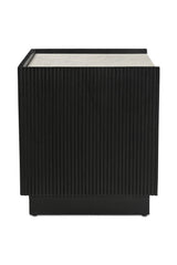 Modern European furniture - Marble Top Black Nightstand - www.oroa.com