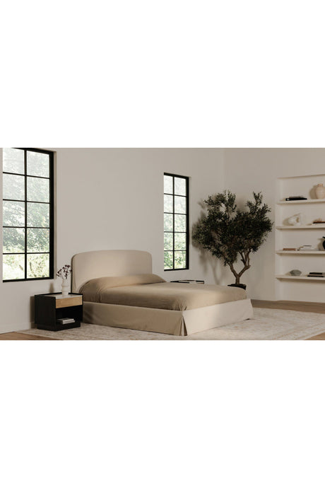 Modern European furniture - Marble Top Black Nightstand - www.oroa.com
