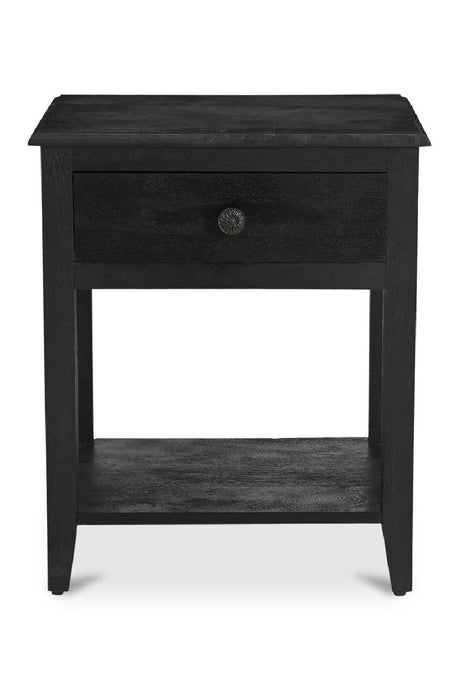 Modern European furniture - Antique Black 1-Drawer Nightstand - www.oroa.com