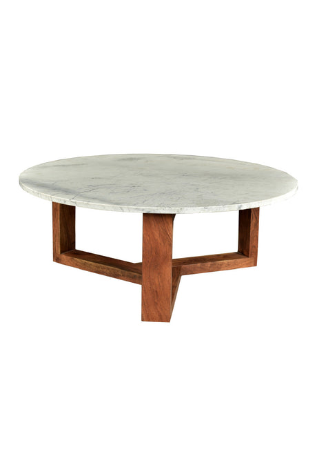 Modern European furniture - Wooden Base Marble Coffee Table - www.oroa.com