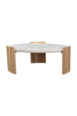 Modern European furniture - White Marble Round Coffee Table - www.oroa.com