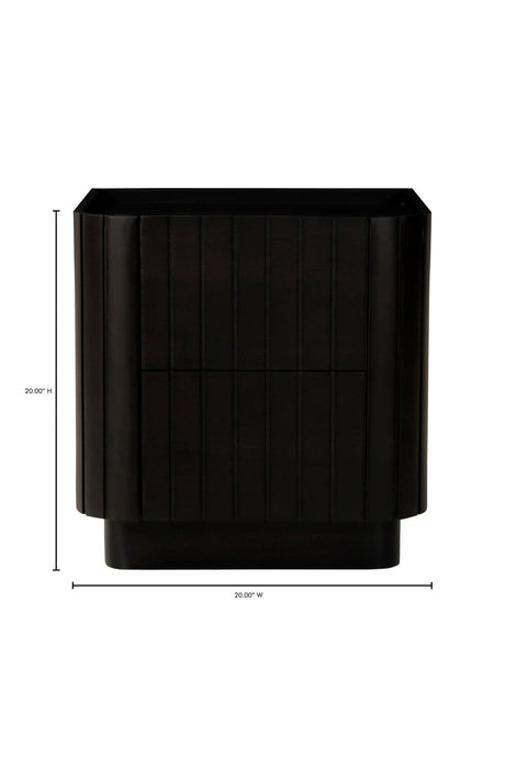 Modern European furniture - Black Acacia 2-Drawer Nightstand - www.oroa.com