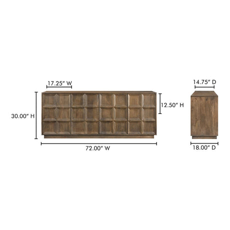Modern European furniture - 4-Door Mango Wood Sideboard - www.oroa.com