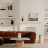 Modern European furniture - Round Gray Marble Accent Table - www.oroa.com