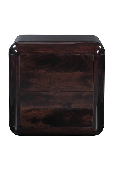 Modern European furniture - 2-Drawer Brown Acacia Nightstand - www.oroa.com