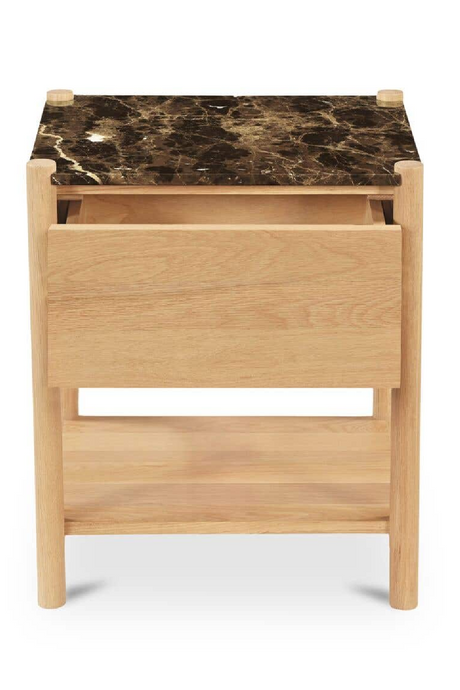 Modern European furniture - Marble Top 1-Drawer Nightstand - www.oroa.com
