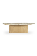 Modern European furniture - Wood Base Marble Coffee Table - www.oroa.com