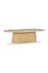 Modern European furniture - Wood Base Marble Coffee Table - www.oroa.com