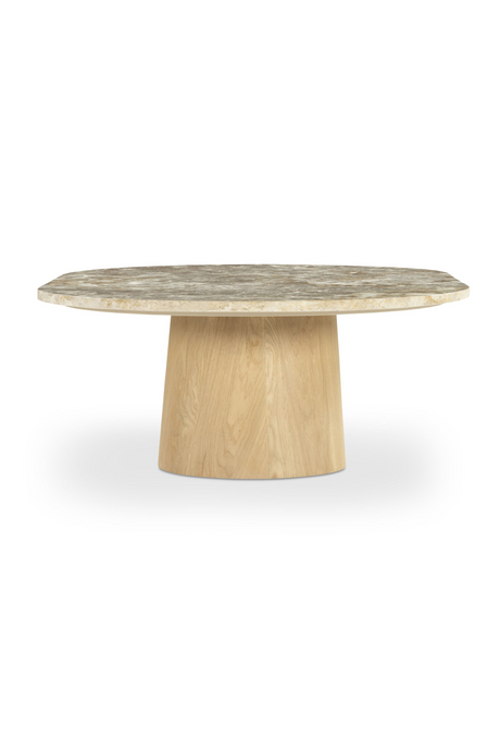 Modern European furniture - Wood Base Marble Coffee Table - www.oroa.com