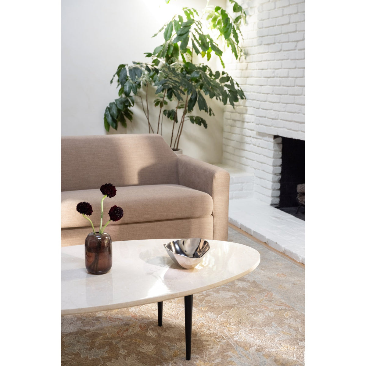 Modern European furniture - Beige Marble Coffee Table - www.oroa.com
