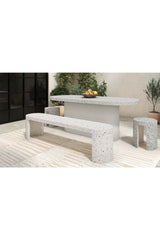 Modern European furniture - White Terrazzo Outdoor Bench - www.oroa.com