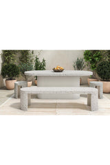 Modern European furniture - White Terrazzo Outdoor Stool - www.oroa.com