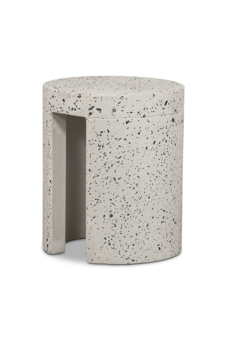 Modern European furniture - White Terrazzo Outdoor Stool - www.oroa.com
