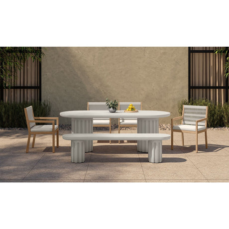 Modern European furniture - White Oval Outdoor Dining Table - www.oroa.com