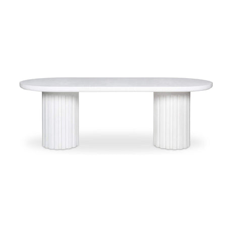 Modern European furniture - White Oval Outdoor Dining Table - www.oroa.com