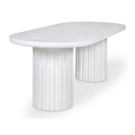 Modern European furniture - White Oval Outdoor Dining Table - www.oroa.com