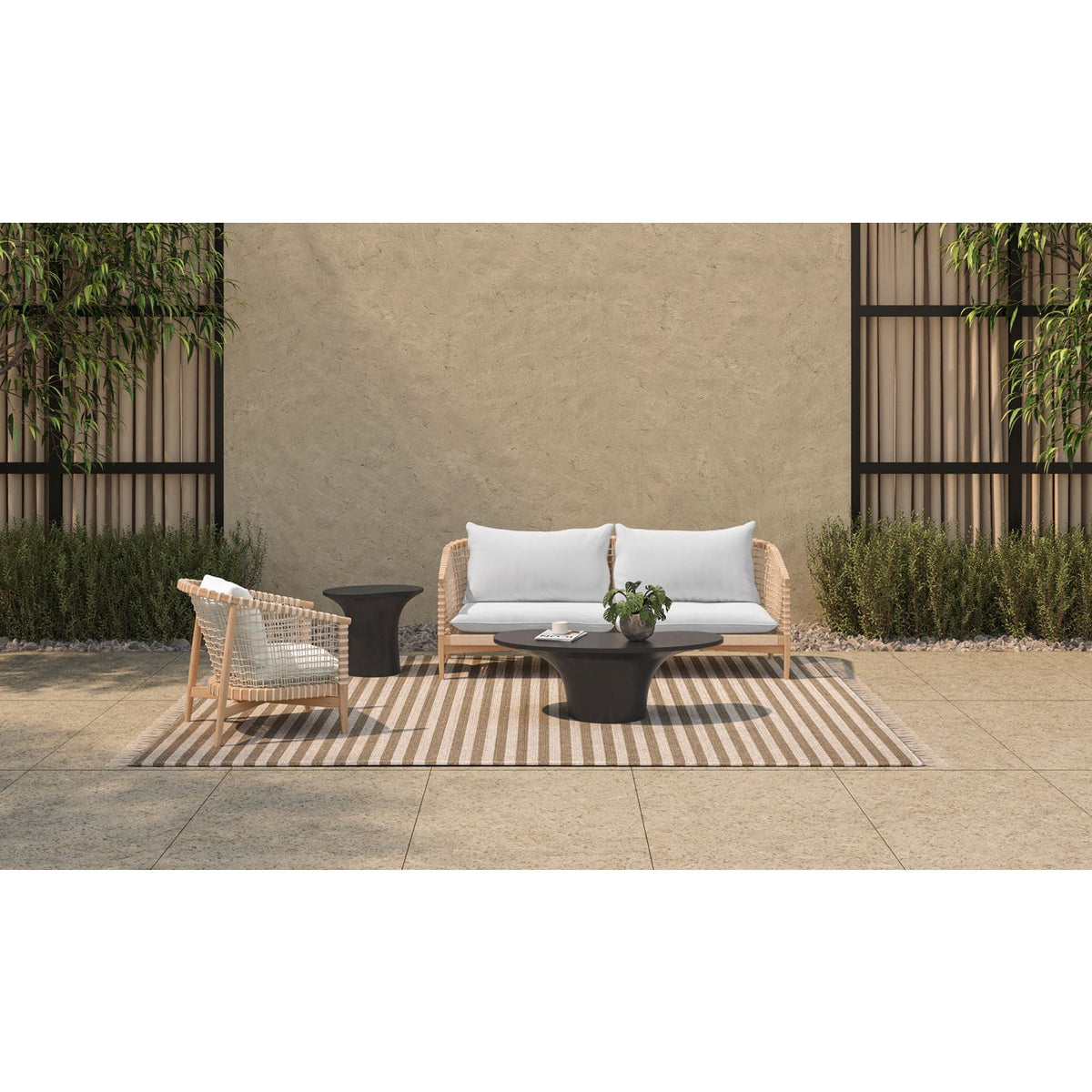 Modern European furniture - Black Concrete Outdoor Coffee Table - www.oroa.com