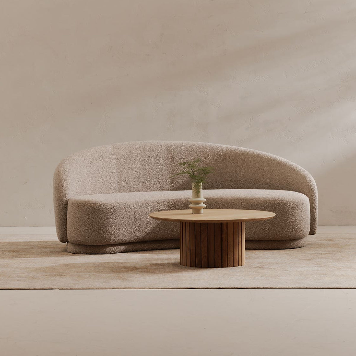 Curved Boucle Sofa | Novi Living Excelsior - www.oroa.com
