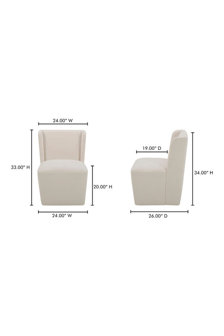 Modern European furniture - Upholstered Rolling Dining Chair - www.oroa.com
