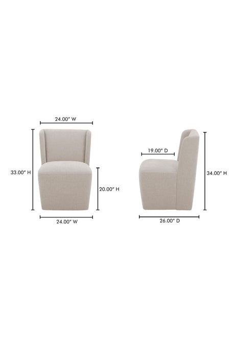 Modern European furniture - Upholstered Rolling Dining Chair - www.oroa.com