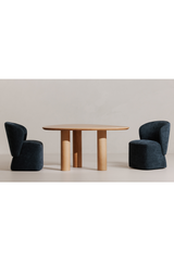 Modern European furniture - Curved Back Rolling Dining Chair - www.oroa.com