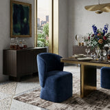 Modern European furniture - Curved Back Rolling Dining Chair - www.oroa.com