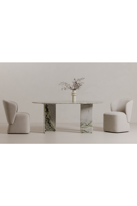 Modern European furniture - Curved Back Rolling Dining Chair - www.oroa.com