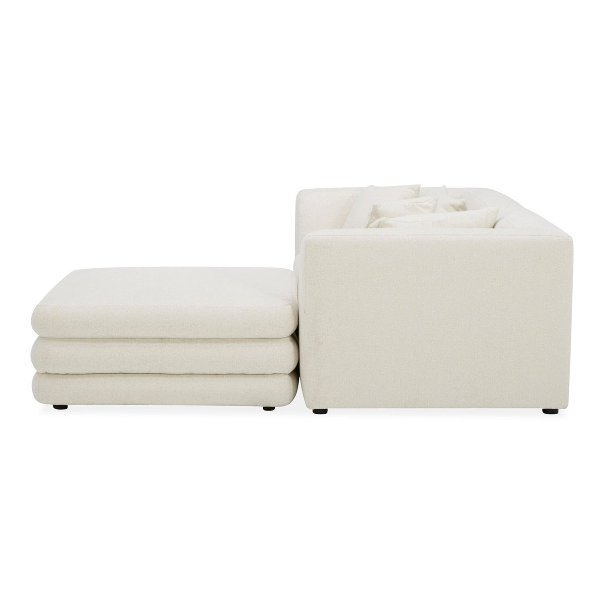 Modern European furniture - White Modular Chair With Ottoman - www.oroa.com
