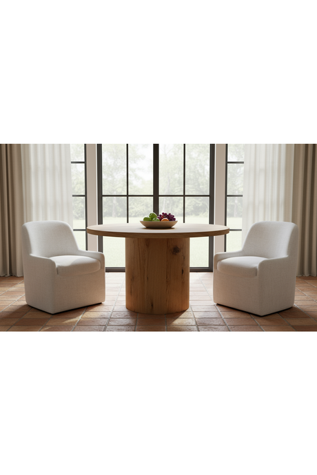 Modern European furniture - Upholstered Rolling Dining Chair - www.oroa.com