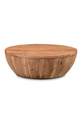 Modern European furniture - Round Acacia Storage Coffee Table - www.oroa.com
