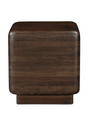 Modern European furniture - Brown Acacia Cube Side Table - www.oroa.com
