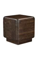 Modern European furniture - Brown Acacia Cube Side Table - www.oroa.com