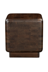 Modern European furniture - Brown Acacia Cube Side Table - www.oroa.com