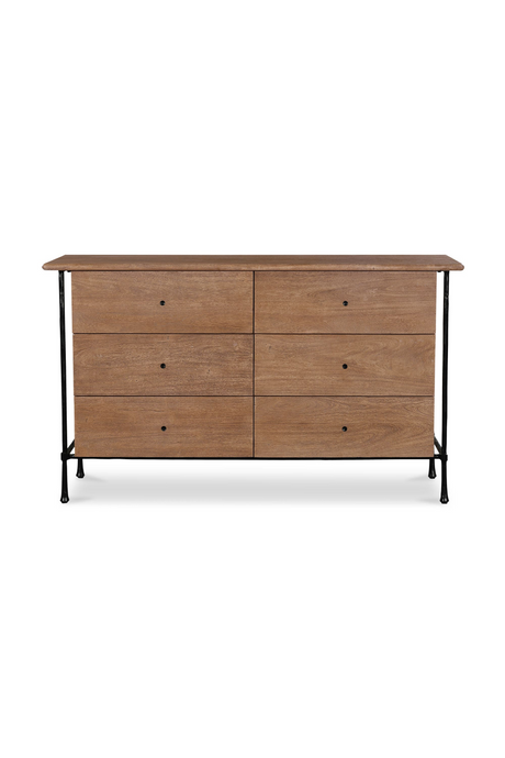 Modern European furniture - Wire-Brushed Acacia 6-Drawer Dresser - www.oroa.com