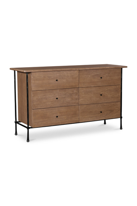 Modern European furniture - Wire-Brushed Acacia 6-Drawer Dresser - www.oroa.com