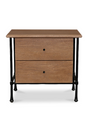 Modern European furniture - Wire-Brushed Acacia 2-Drawer Nightstand - www.oroa.com