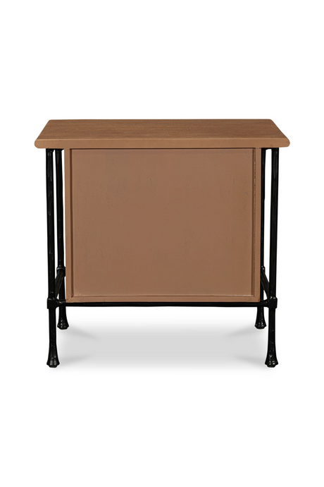 Modern European furniture - Wire-Brushed Acacia 2-Drawer Nightstand - www.oroa.com