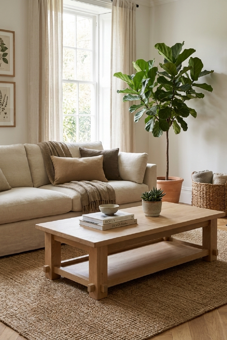 Modern European furniture - Natural Solid Oak Coffee Table - www.oroa.com