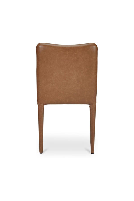 Modern European furniture - Brown Leather Dining Chair Set (2) - www.oroa.com