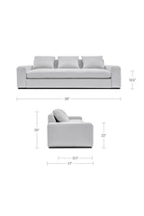 Modern European furniture - Gray Modern Minimalist Sofa - www.oroa.com
