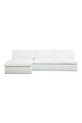 Modern European furniture - 2-Piece White Outdoor Modular Sofa - www.oroa.com
