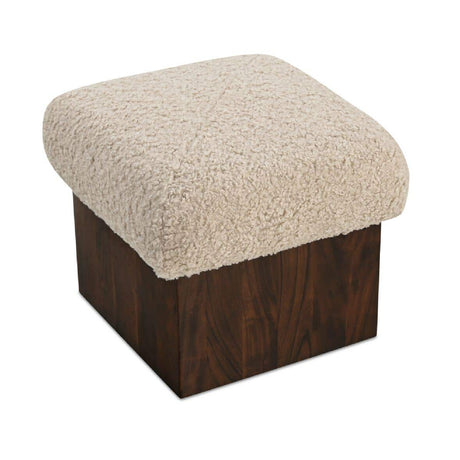 Mango Wood Base Ottoman | Novi Living Serge