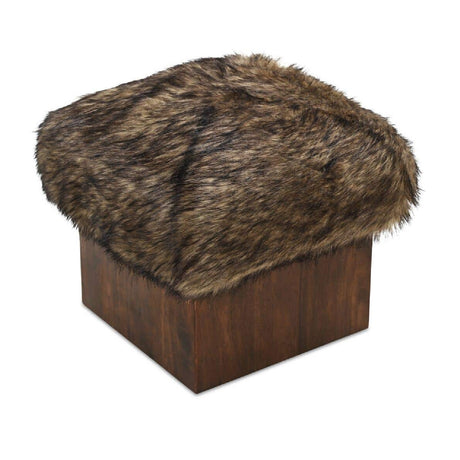 Mango Wood Base Ottoman | Novi Living Serge