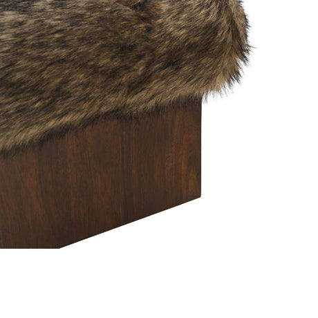 Mango Wood Base Ottoman | Novi Living Serge