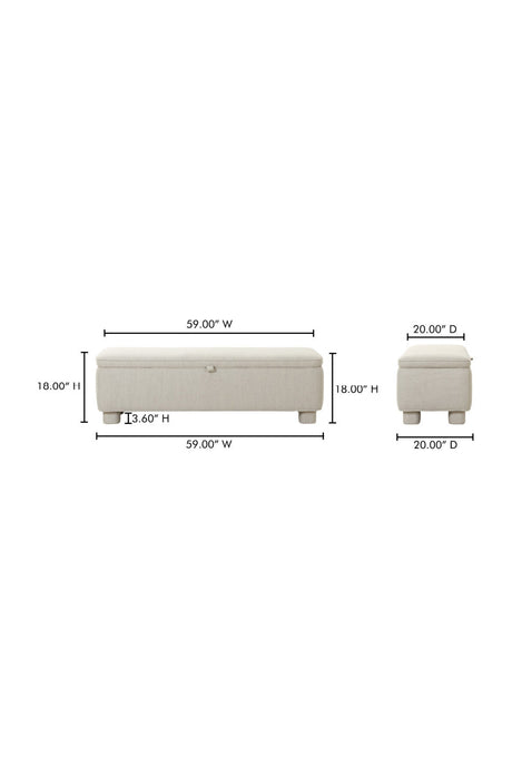 Modern European furniture - Upholstered Storage Bench - www.oroa.com