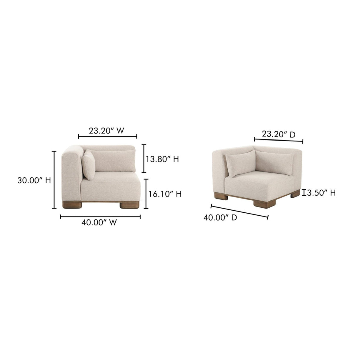 Modern European furniture - Beige Corner Chair - www.oroa.com