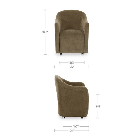 Barrel-Inspired Rolling Dining Chair | Novi Living Drava