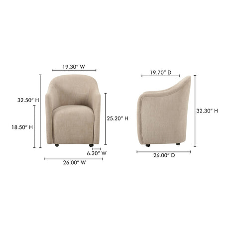 Modern European furniture - Barrel-Inspired Rolling Dining Chair - www.oroa.com