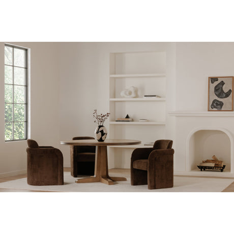 Modern European furniture - Curved Frame Rolling Dining Chair - www.oroa.com