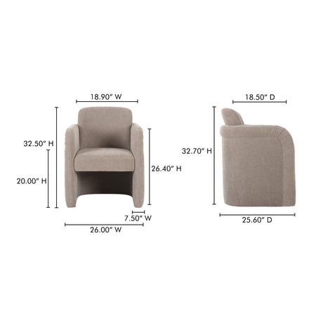 Modern European furniture - Curved Frame Rolling Dining Chair - www.oroa.com